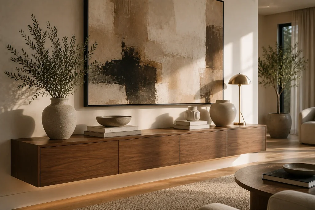Layer Framed Artwork Above the Cabinet
