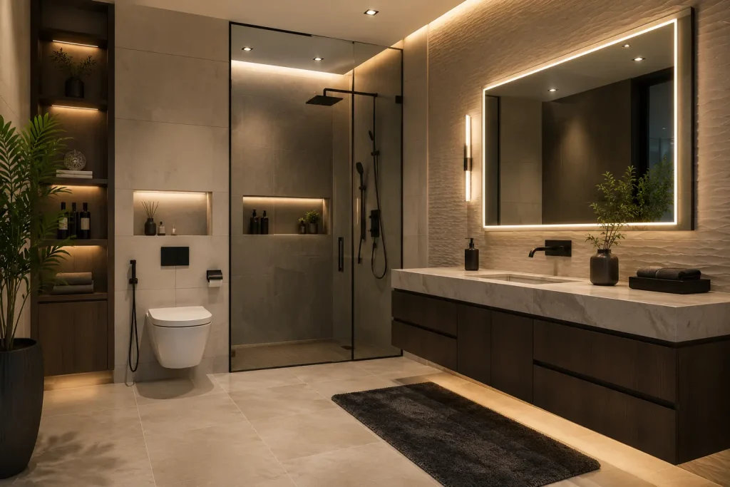 Upscale bathroom interior